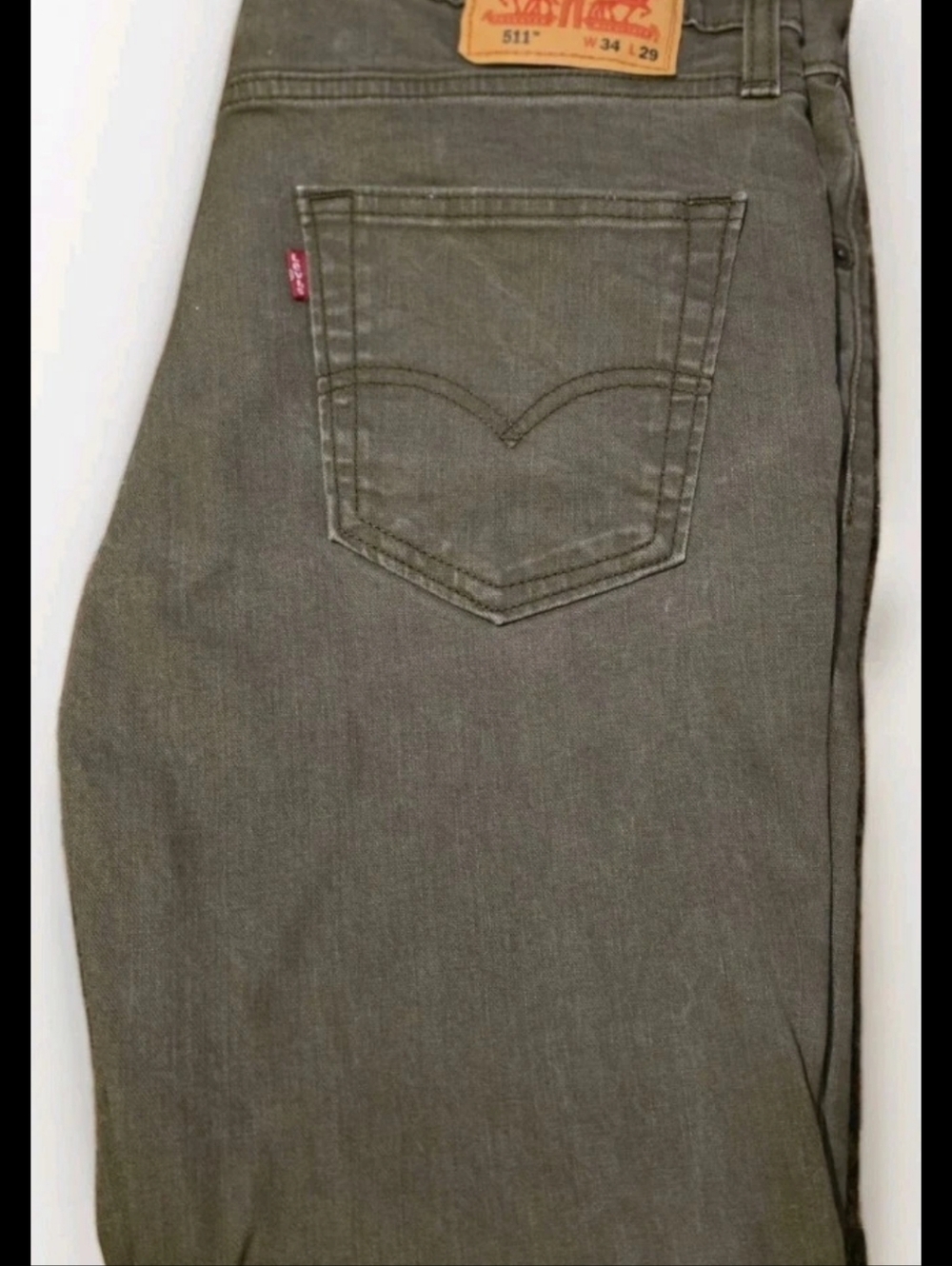 Levis 511 Jeans Men’s Size 34 X 29 Dark Gray Green Slim Fit